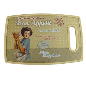 Retro Bon Appétit Cutting Board 12” x 8”  Vintage Diner Style New in Packaging